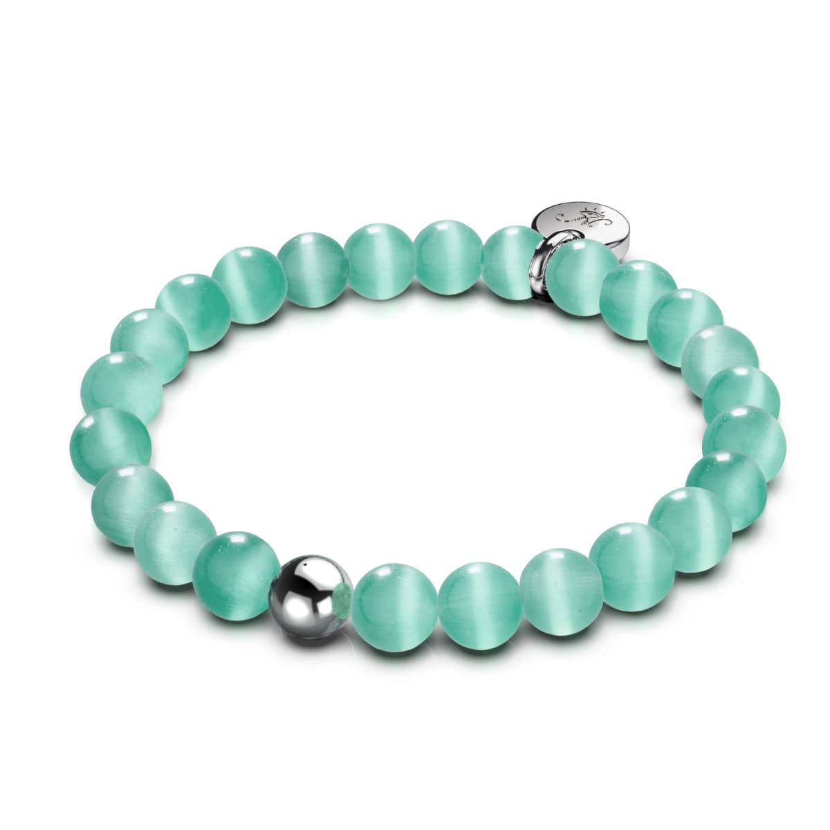 Sarcelle | Argent sterling .925 | Bracelet en verre du Cheshire